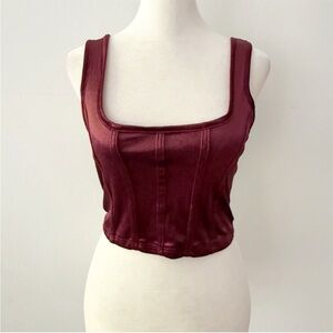 Garage Women Velvet Crop Top Small Milkmaid Vamp Grunge Fairy Goth Renaissance